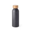 QUETA. Aluminium bottle with bamboo lid 550 mL in Dark Grey