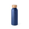 QUETA. Aluminium bottle with bamboo lid 550 mL in Navy Blue