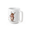 REINDEER. Mug with Christmas print 330 mL in White