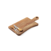 CASSIA. Acacia wood cheese board with two utensils in Dark Natural