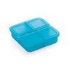 ROBERTS. Pill box with 4 dividers in cyan