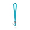 ANQUETIL. Polyester lanyard with metal carabiner in Light Blue