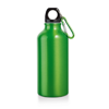 LANDSCAPE. Aluminium sports bottle with carabiner 400 mL in lime-green
