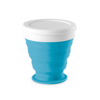 ASTRADA. Silicone and PP folding travel cup 250 mL in cyan