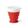 ASTRADA. Silicone and PP folding travel cup 250 mL in red