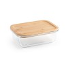 PORTOBELLO. Lunch Box. Hermetic box in borosilicate glass and bamboo lid 1000 mL in Natural