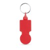 SULLIVAN. Coin-shapped PS keyring for supermarket cart in red