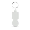 SULLIVAN. Coin-shaped keyring for supermarket trolley in white