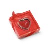 SWEET. Heart-shaped candle and glass base in red