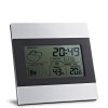 DENE. Desktop weather station with aluminium and ABS LCD screen in Satin Silver