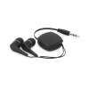 PINEL. Retractable earphones with cable in black