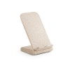 ENGLERT. Wheat straw fiber and ABS mobile phone holder with wireless charger in Natural