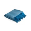 SMOOTH. 100% acrylic blanket with ribbon and personalisation card (270 g/m²) in Blue