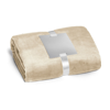 DYLEAF. 240 g/m² fleece blanket with ribbon wrap and personalisation card in tan