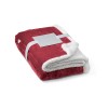 HEIDEN. Reversible fleece blanket (190 g/m²) with satin ribbon and personalised card in Burgundy