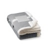 HEIDEN. Reversible fleece blanket (190 g/m²) with satin ribbon and personalised card in Grey