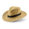 JEAN POLI. Natural straw hat in Black