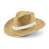 JEAN RIB. Natural straw hat in White