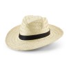 EDWARD POLI. Natural straw hat with polyester ribbon in Black