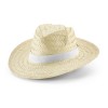 EDWARD POLI. Natural straw hat with polyester ribbon in White