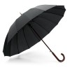 HEDI. 16 rib automatic opening umbrella in 190T pongee in black