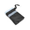 TRAVIS. Microfibre sports towel with 190T pouch in cyan