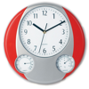 Wall Clock Prego in red