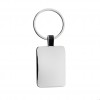 RCS recycled zinc alloy rectangle keyring in Silver