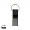 Luxury PU keychain RCS recycled zinc alloy in Black