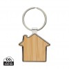 RCS recycled zinc alloy house keychain with bamboo in Silver