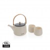 Ukiyo tea pot set with cups in White, Grey