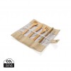 Reusable bamboo travel cutlery set in White