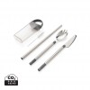 Pocketsize reusable cutlery set on-the-go in Silver, Grey