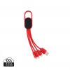 4-in-1 cable with carabiner clip in Red