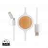 3-in-1 cable with 5W bamboo wireless charger in White