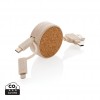 Cork and Wheat 6-in-1 retractable cable in Khaki