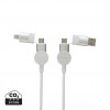 Oakland RCS recycled plastic 6-in-1 fast charging 45W cable in White