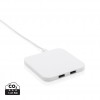 10W Wireless Charger with USB Ports in White