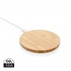 Bamboo 5W round wireless charger in Brown