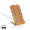 Bamboo 5W wireless charging stand in Brown