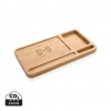 Bamboo desk organiser 10W wireless charger in Brown