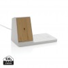 Ontario recycled plastic & bamboo 3-in-1 wireless charger in White