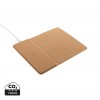 10W wireless charging cork mousepad and stand in Brown