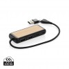 Link RCS recycled plastic and bamboo dual Input USB hub in Black