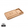 Bamboo desk organiser 5W wireless charger in Brown