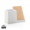 Ontario 5W wireless charger with pen holder in White