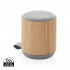 Bamboo and fabric 3W wireless speaker in Brown