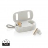 RCS recycled plastic & bamboo TWS earbuds in White