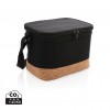 Two tone cooler bag with cork detail in Black