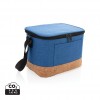 Two tone cooler bag with cork detail in Blue